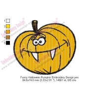 Funny Halloween Pumpkin Embroidery Design